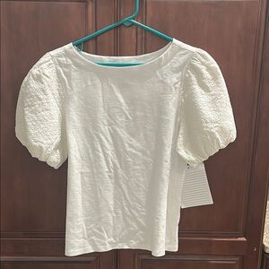Tommy Bahama White Eyelet Sleeve Blouse